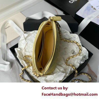 Chanel Grained Calfskin  &  Gold-Tone Metal Clutch with Chain Bag AP4000 Yellow 2025